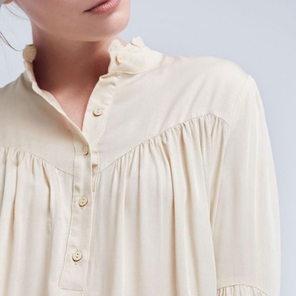 Embroidered Ivory Manor Blouse Eri + Ali NWT XS - Picture 11 of 16